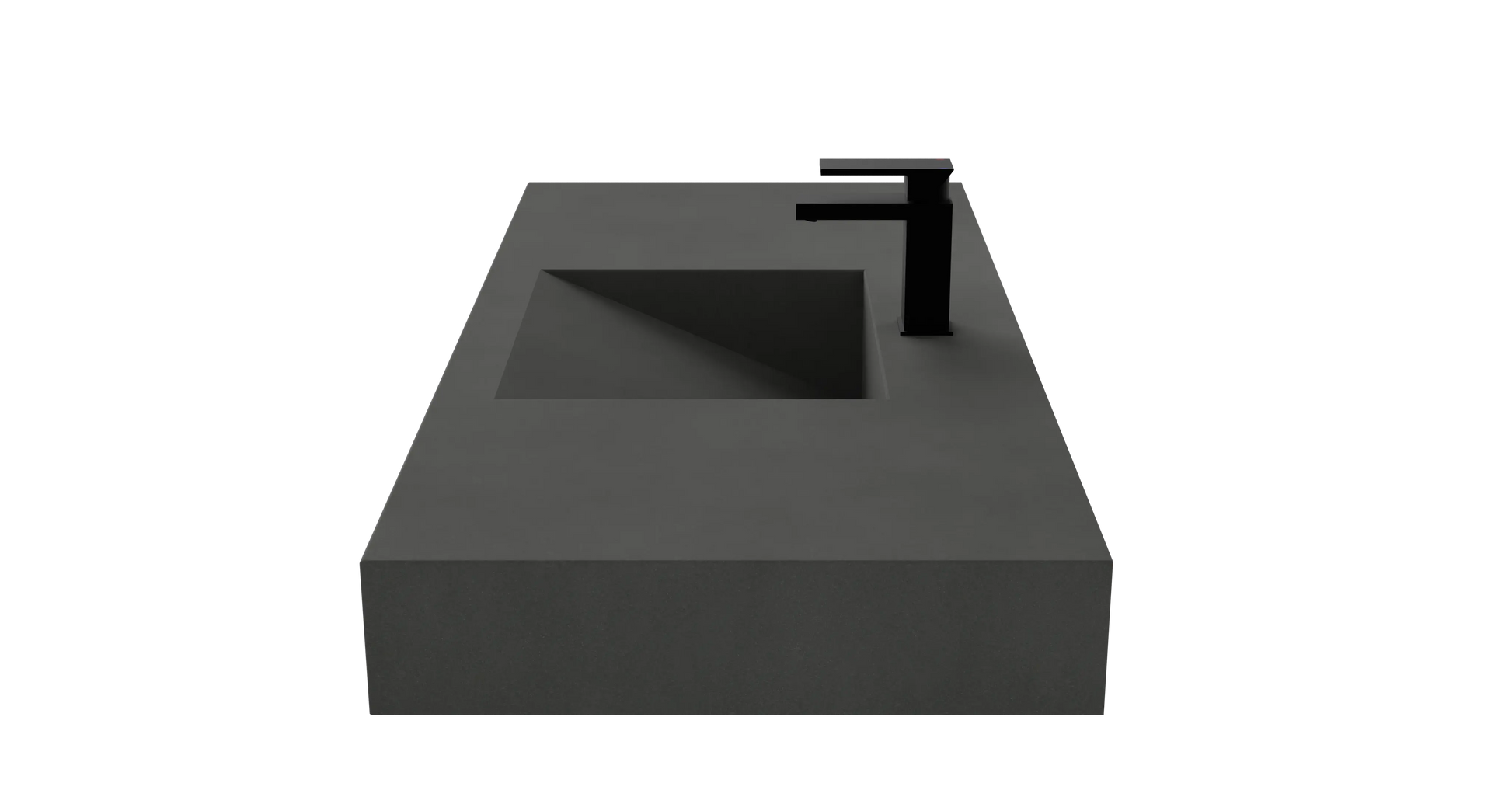 48" Wall Hung Concrete Ramp Sink CustomCreteWerks