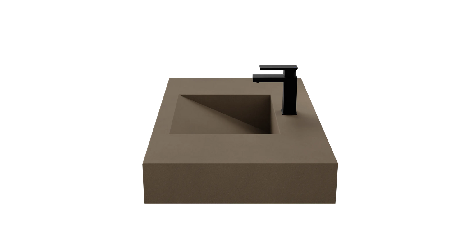 36" Wall Hung Concrete Ramp Sink CustomCreteWerks