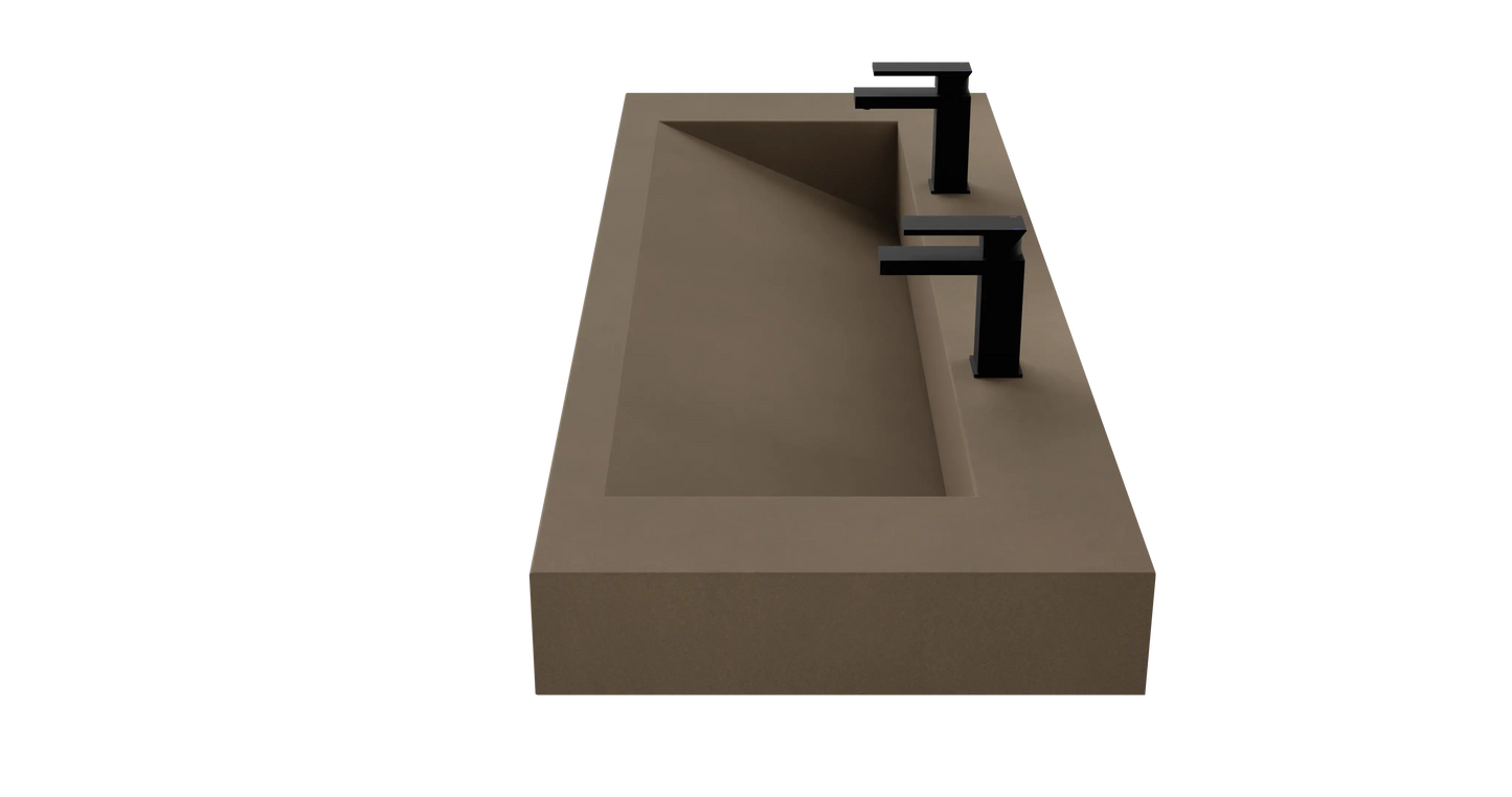 60" Wall Hung With 48" Concrete Ramp Sink CustomCreteWerks