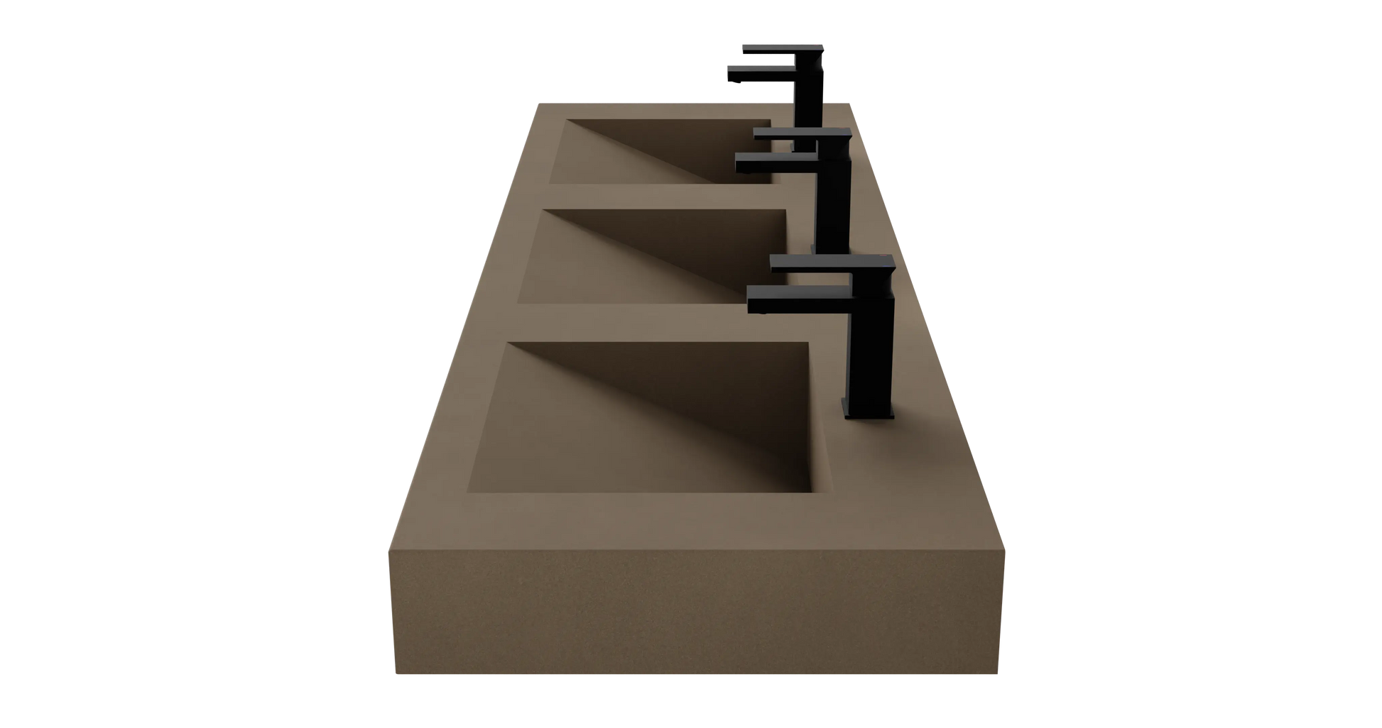 72" Wall Hung With 3 x 17" Concrete Ramp Sinks CustomCreteWerks