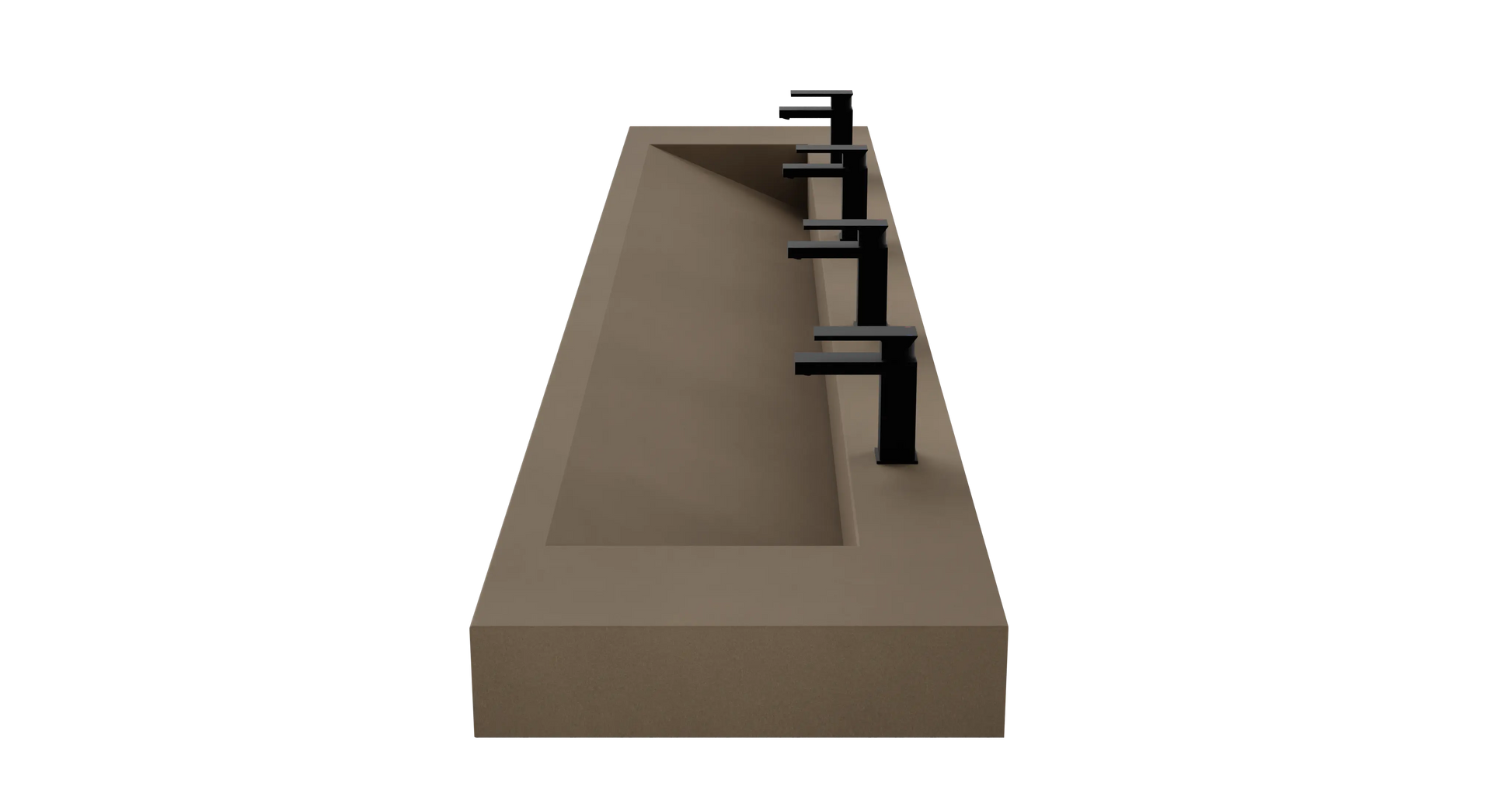 114" Wall Hung With 96" Concrete Ramp Sink CustomCreteWerks