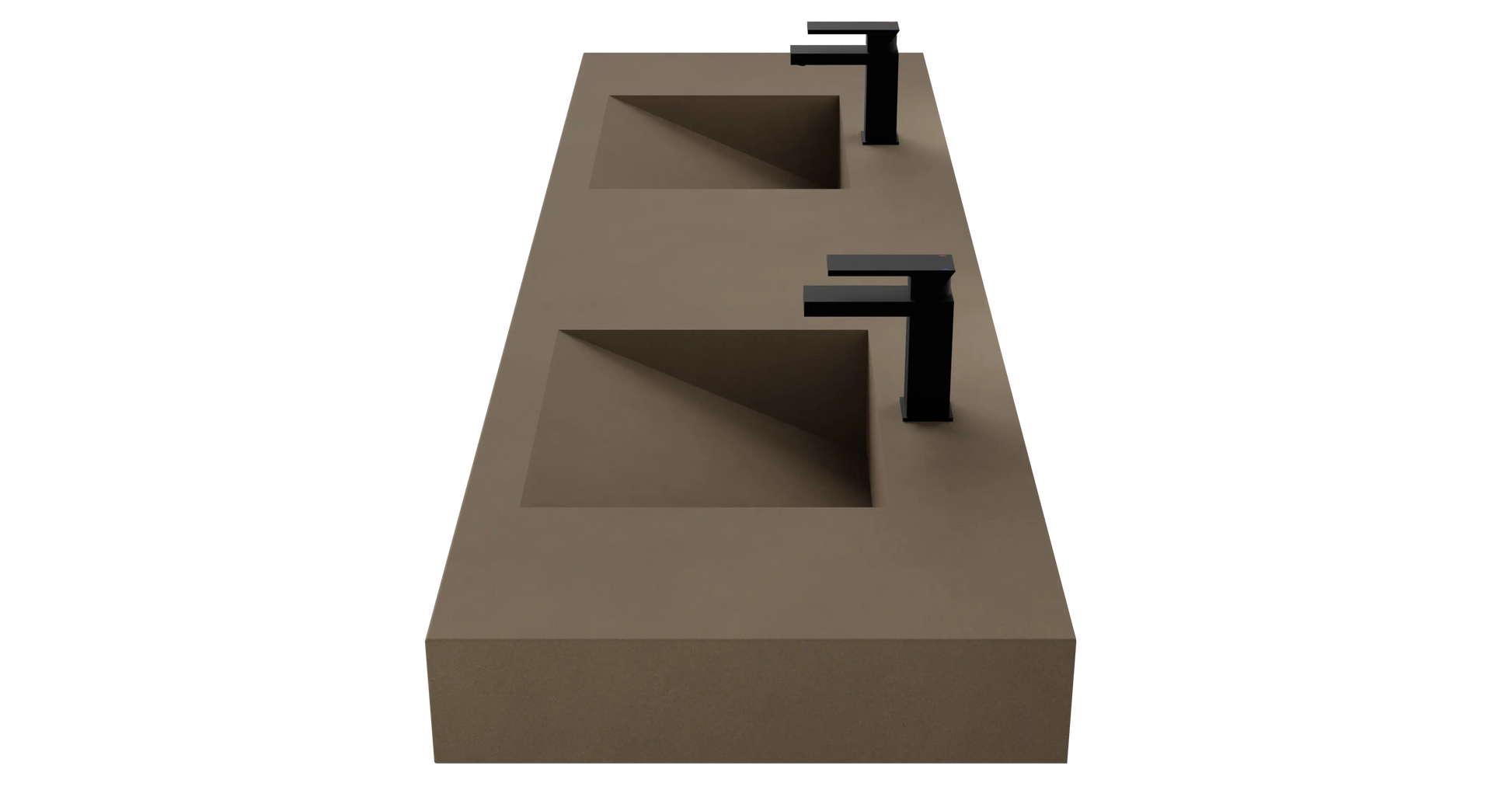 72" Wall Hung With 2 x 17" Concrete Ramp Sinks CustomCreteWerks