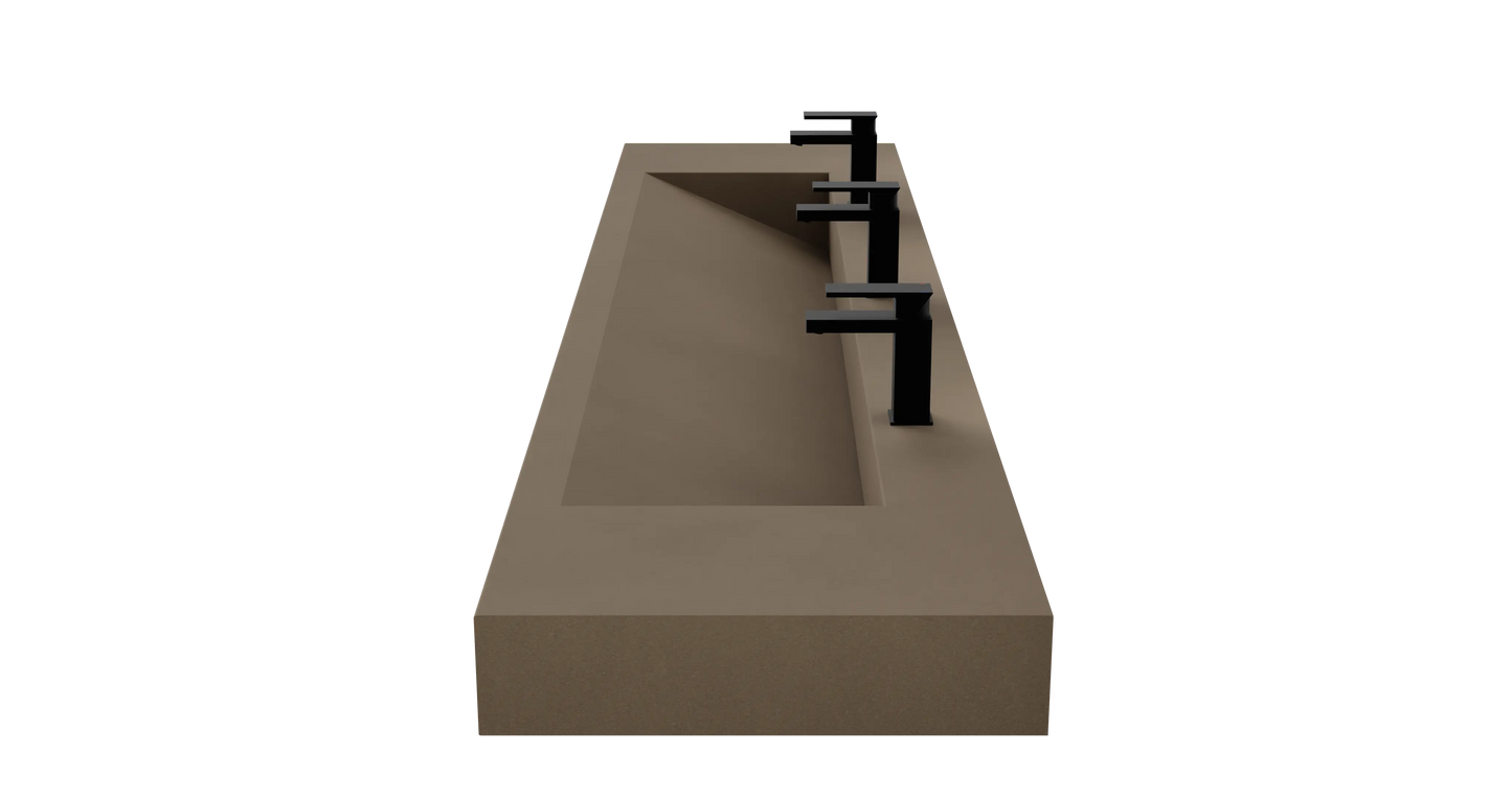 96" Wall Hung With 72" Concrete Ramp Sink CustomCreteWerks