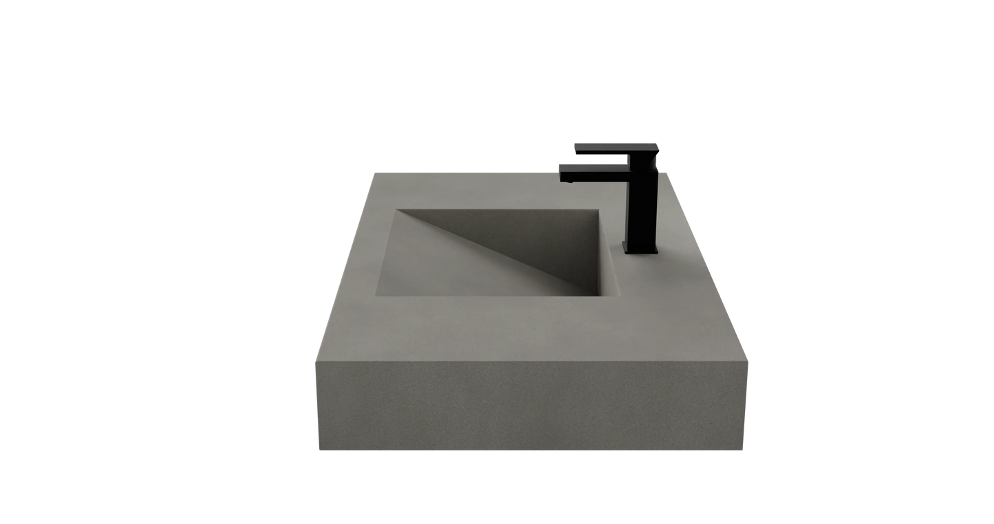 36" Wall Hung Concrete Ramp Sink CustomCreteWerks