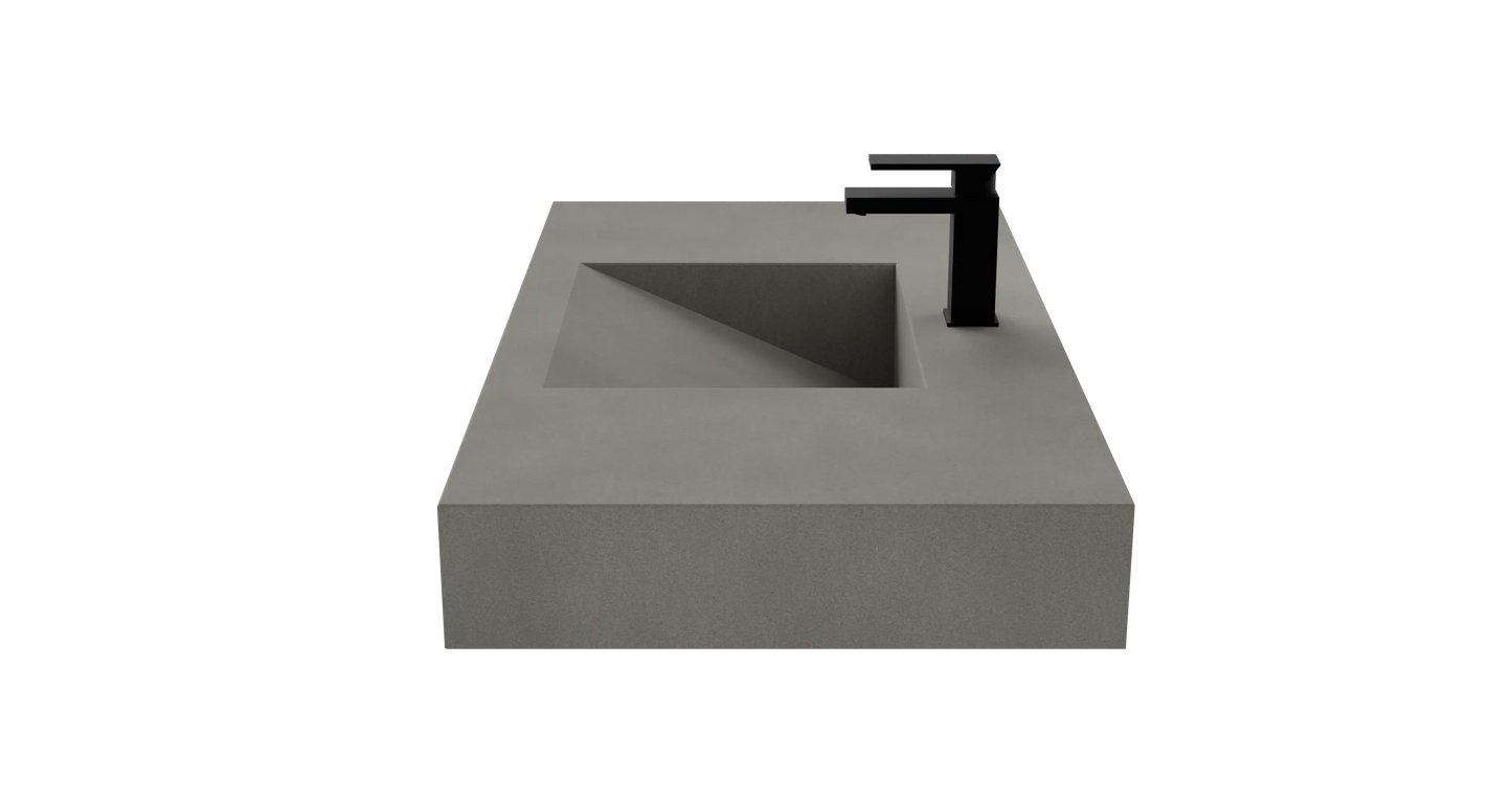 40" Wall Hung Concrete Ramp Sink CustomCreteWerks