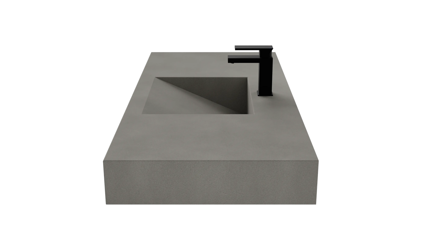 48" Wall Hung Concrete Ramp Sink CustomCreteWerks