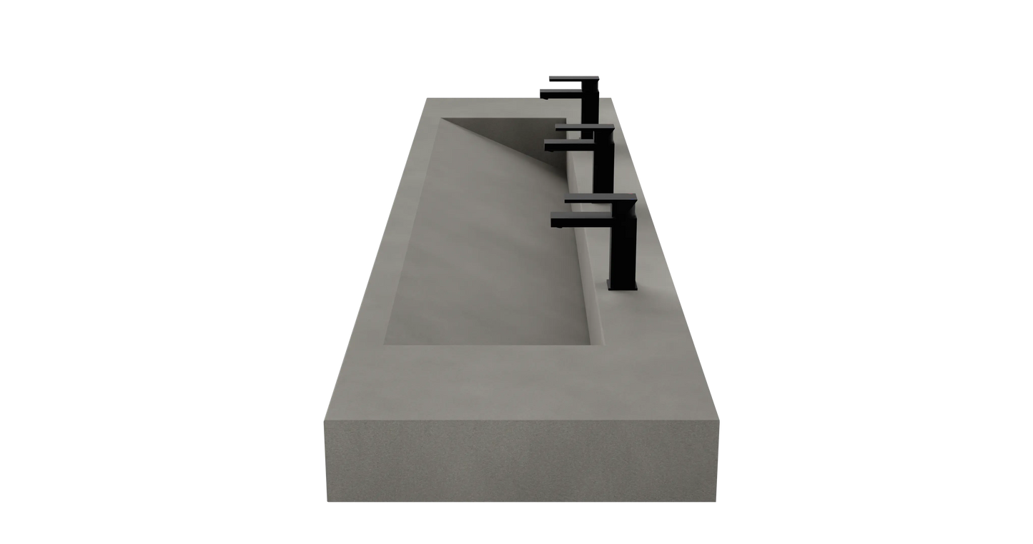 96" Wall Hung With 72" Concrete Ramp Sink CustomCreteWerks