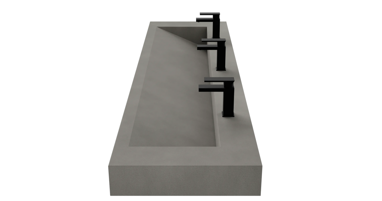84" Wall Hung With 72" Concrete Ramp Sink CustomCreteWerks