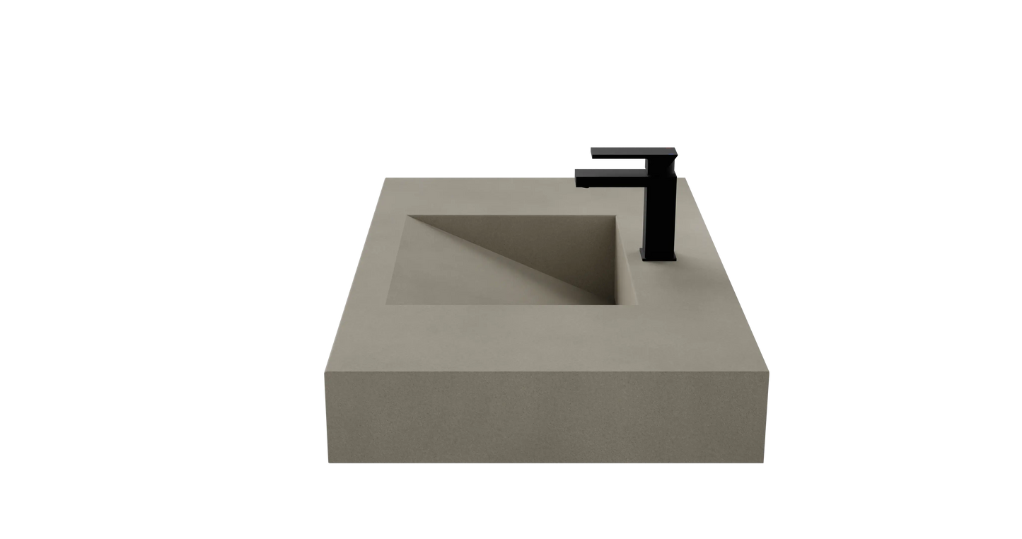 36" Wall Hung Concrete Ramp Sink CustomCreteWerks