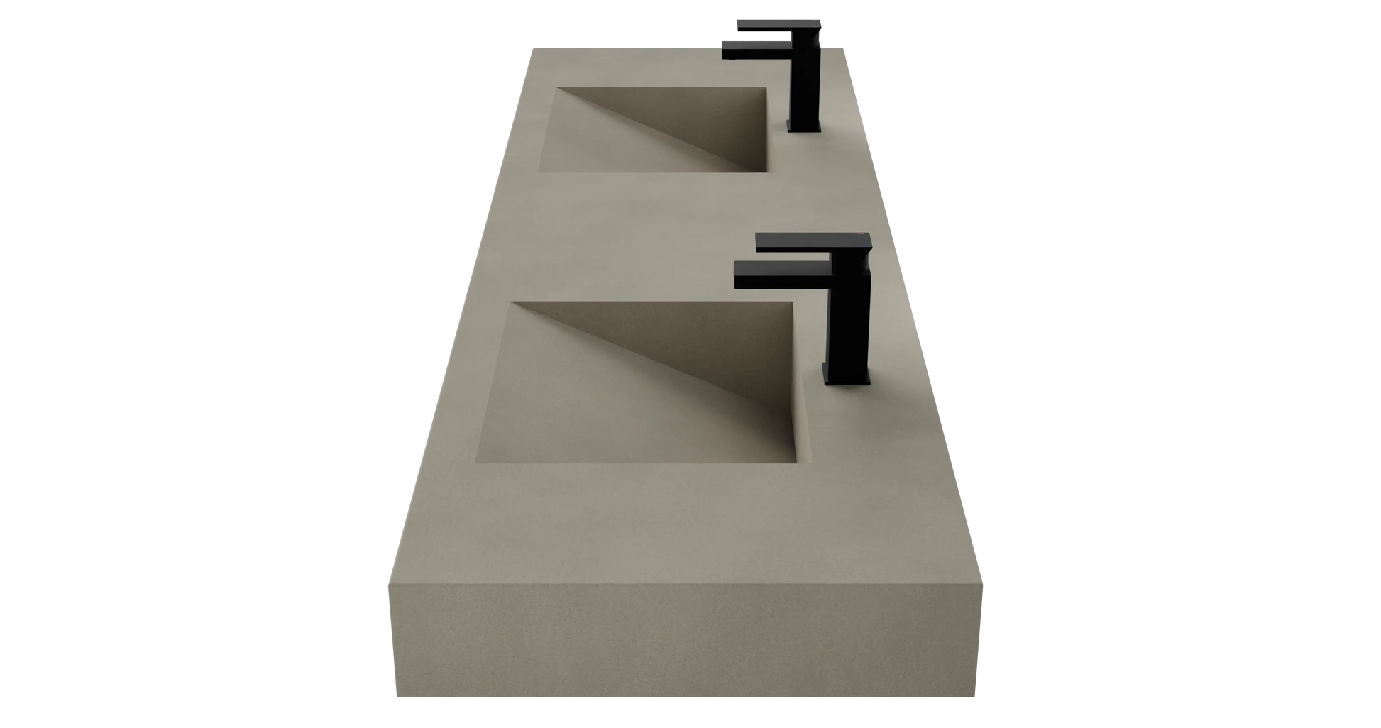 72" Wall Hung With 2 x 17" Concrete Ramp Sinks CustomCreteWerks