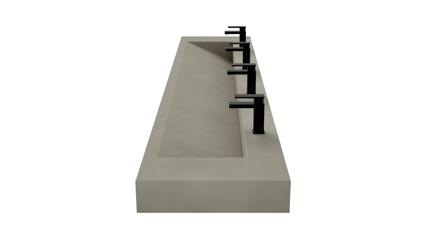114" Wall Hung With 96" Concrete Ramp Sink CustomCreteWerks