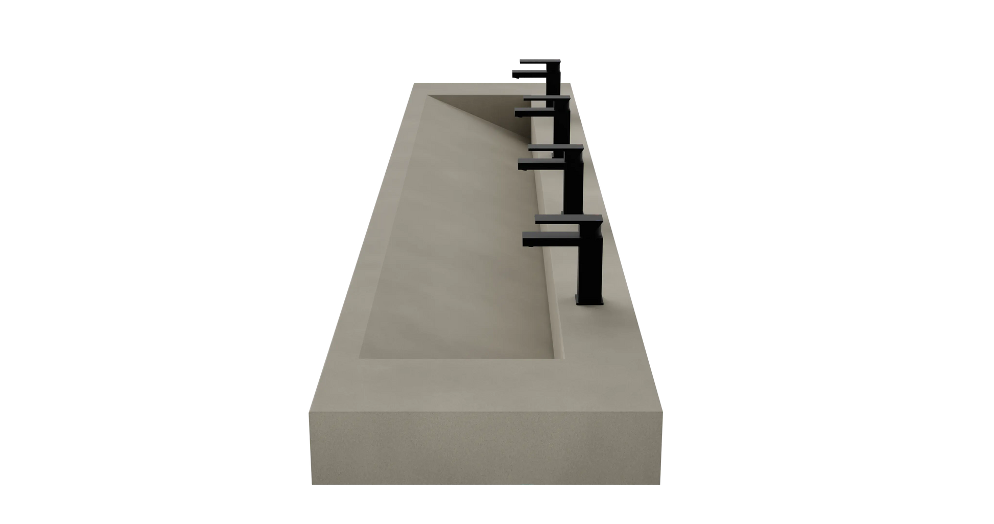 114" Wall Hung With 96" Concrete Ramp Sink CustomCreteWerks