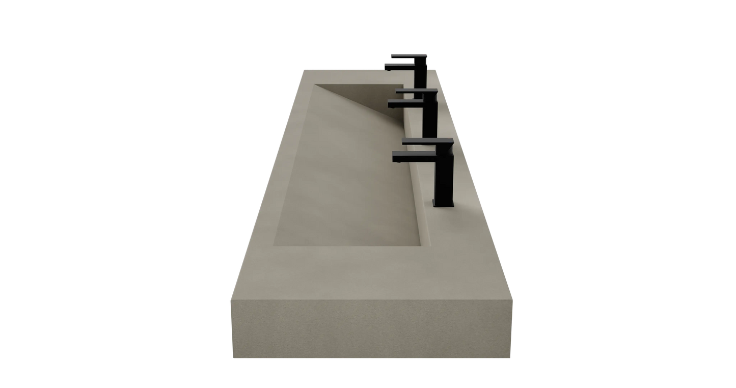 96" Wall Hung With 72" Concrete Ramp Sink CustomCreteWerks