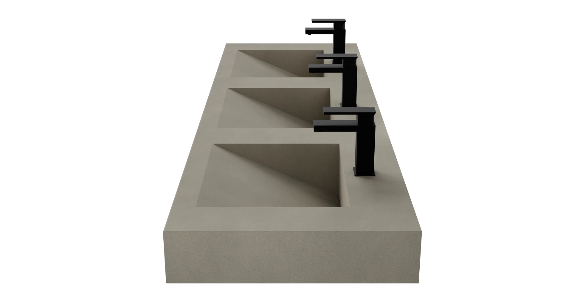 72" Wall Hung With 3 x 17" Concrete Ramp Sinks CustomCreteWerks