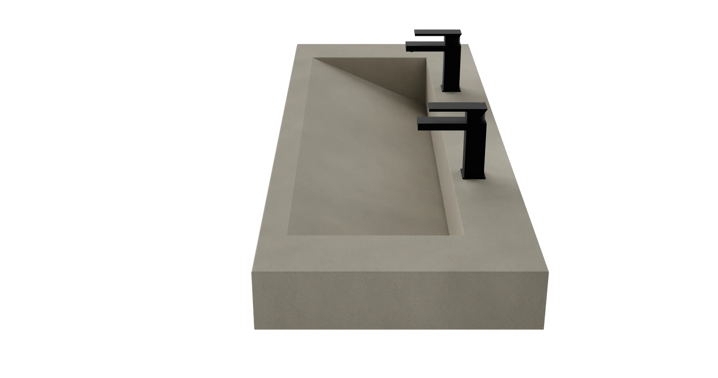 60" Wall Hung With 48" Concrete Ramp Sink CustomCreteWerks