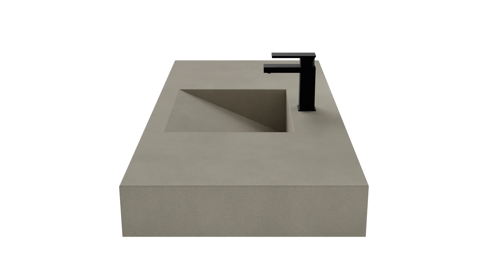 48" Wall Hung Concrete Ramp Sink CustomCreteWerks