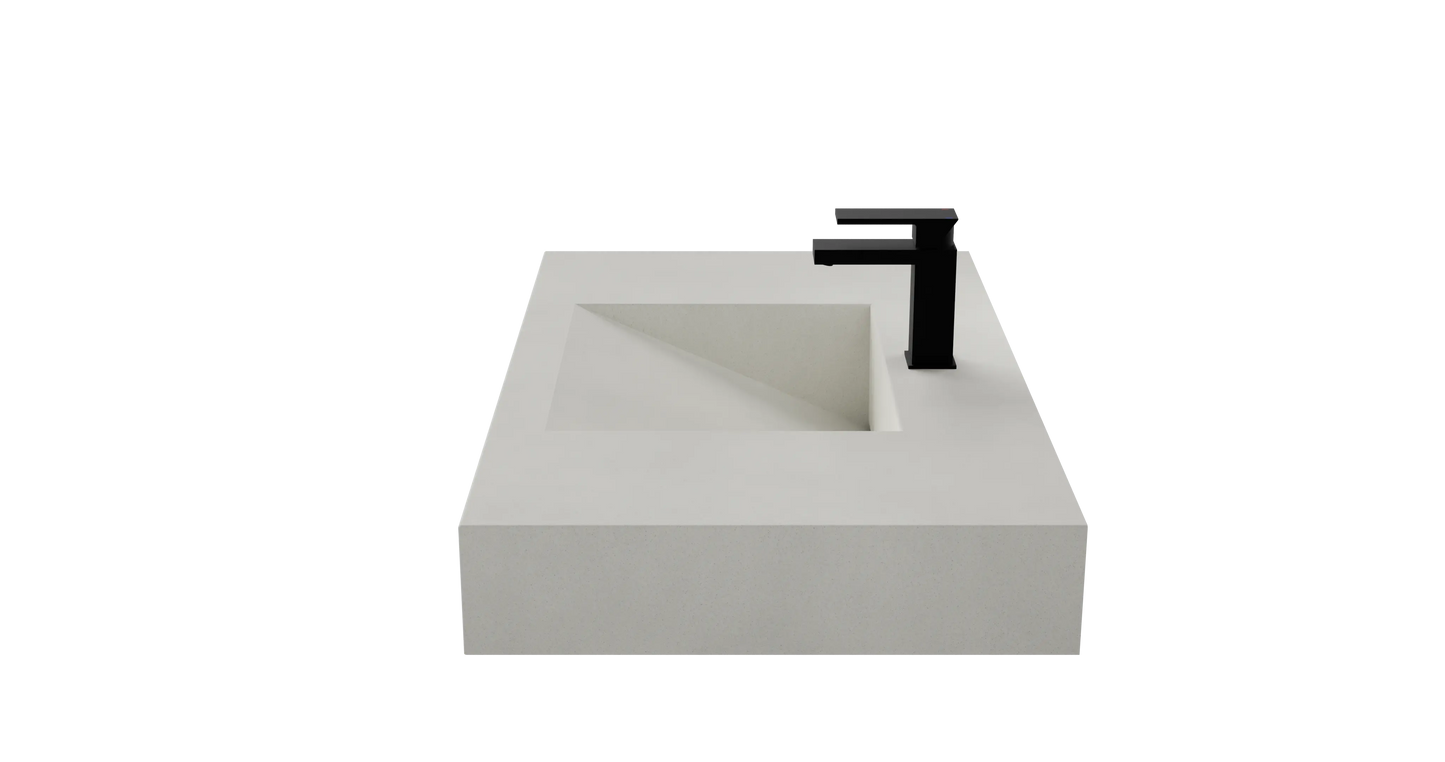 36" Wall Hung Concrete Ramp Sink CustomCreteWerks
