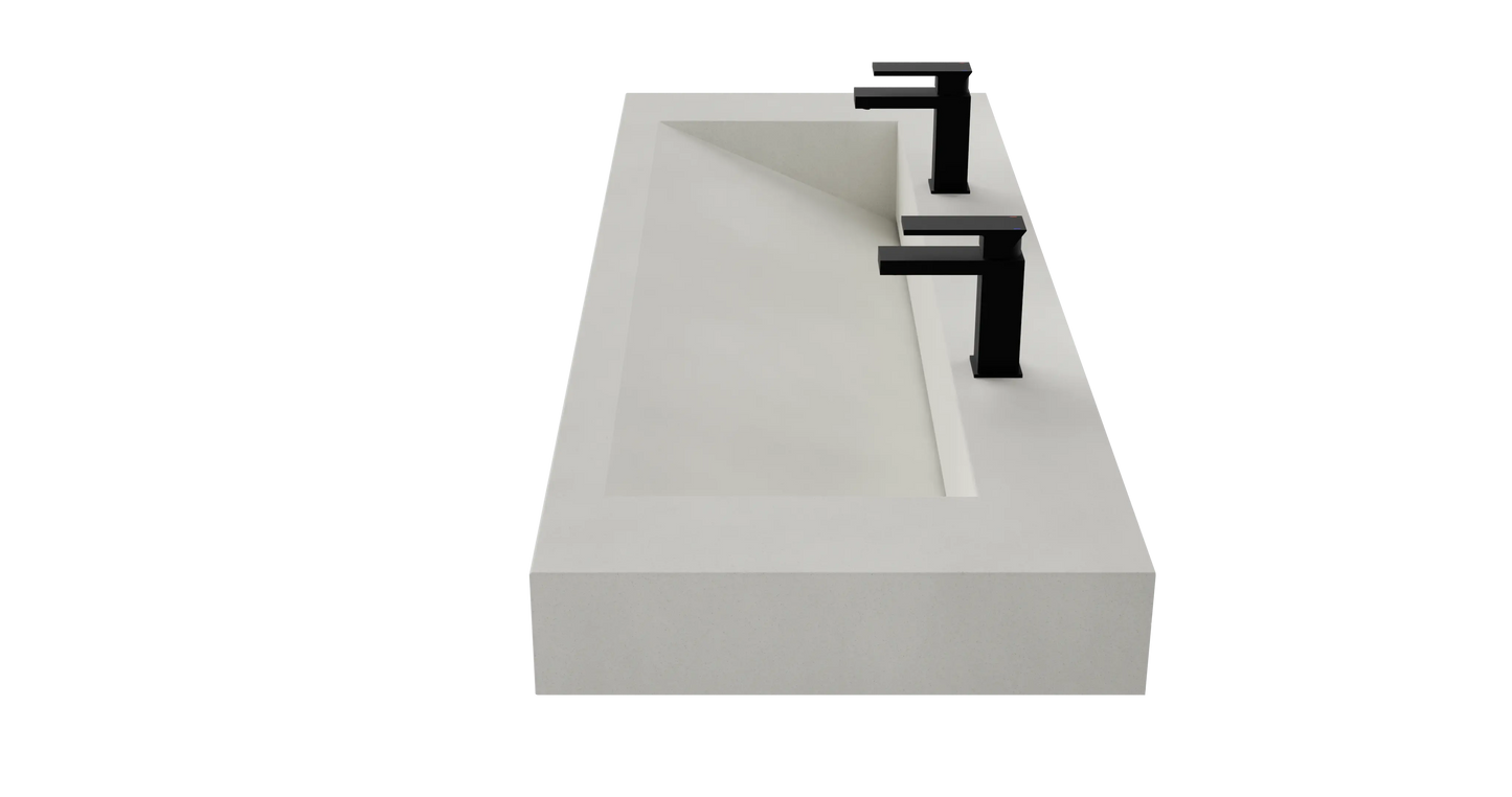 60" Wall Hung With 48" Concrete Ramp Sink CustomCreteWerks