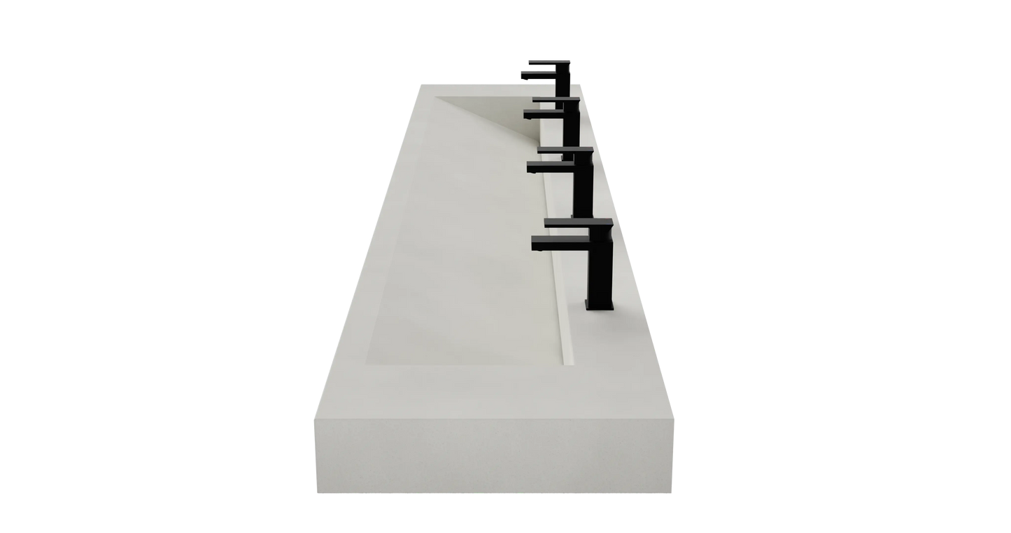 114" Wall Hung With 96" Concrete Ramp Sink CustomCreteWerks