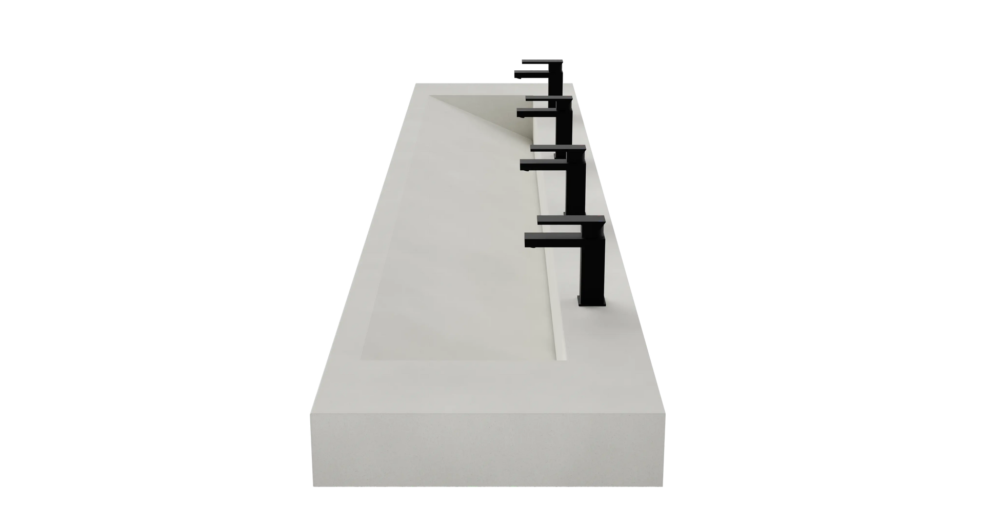 114" Wall Hung With 96" Concrete Ramp Sink CustomCreteWerks