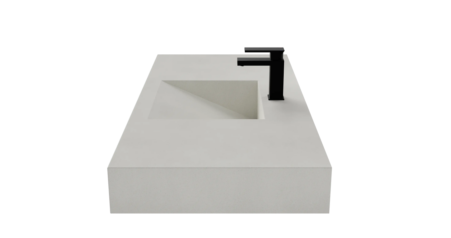 48" Wall Hung Concrete Ramp Sink CustomCreteWerks