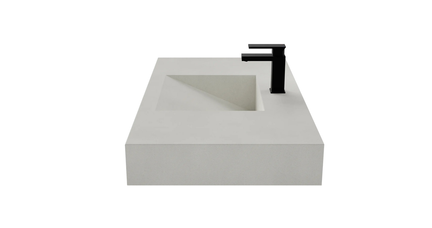 40" Wall Hung Concrete Ramp Sink CustomCreteWerks