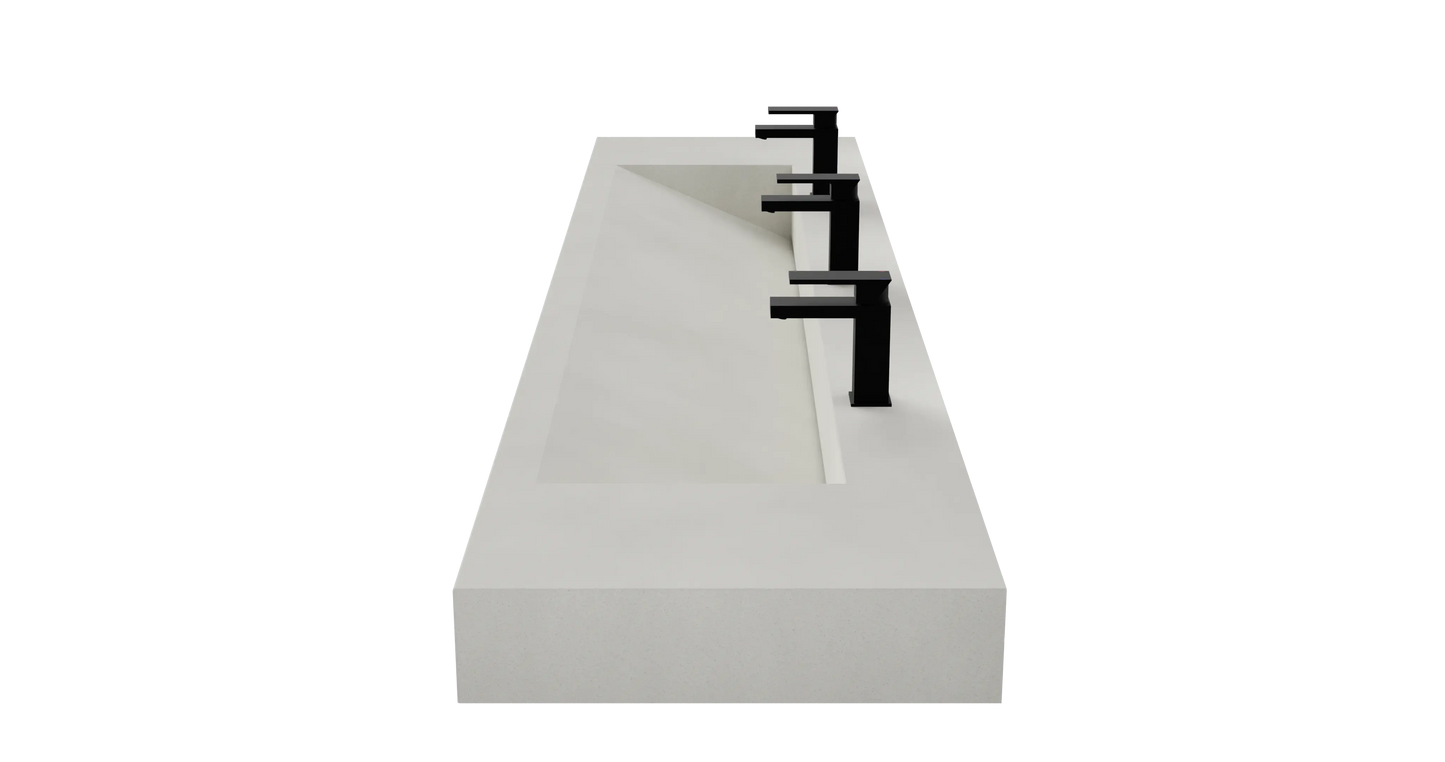 96" Wall Hung With 72" Concrete Ramp Sink CustomCreteWerks