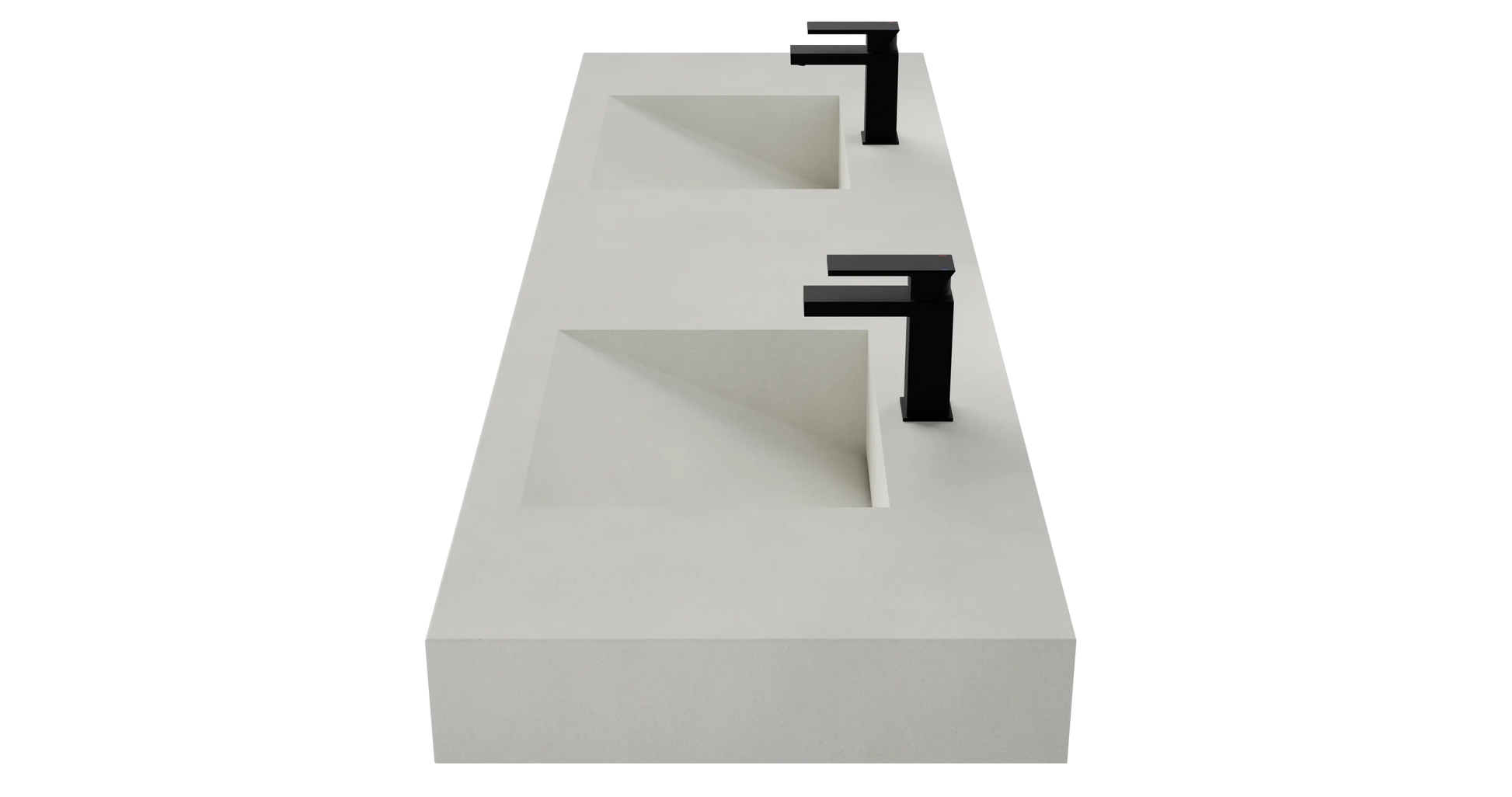 72" Wall Hung With 2 x 17" Concrete Ramp Sinks CustomCreteWerks