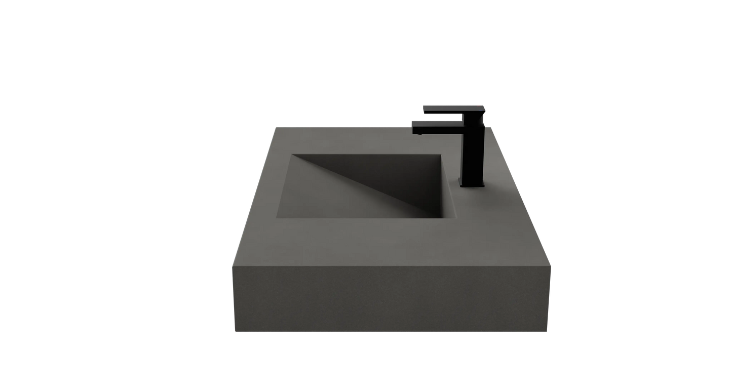 36" Wall Hung Concrete Ramp Sink CustomCreteWerks