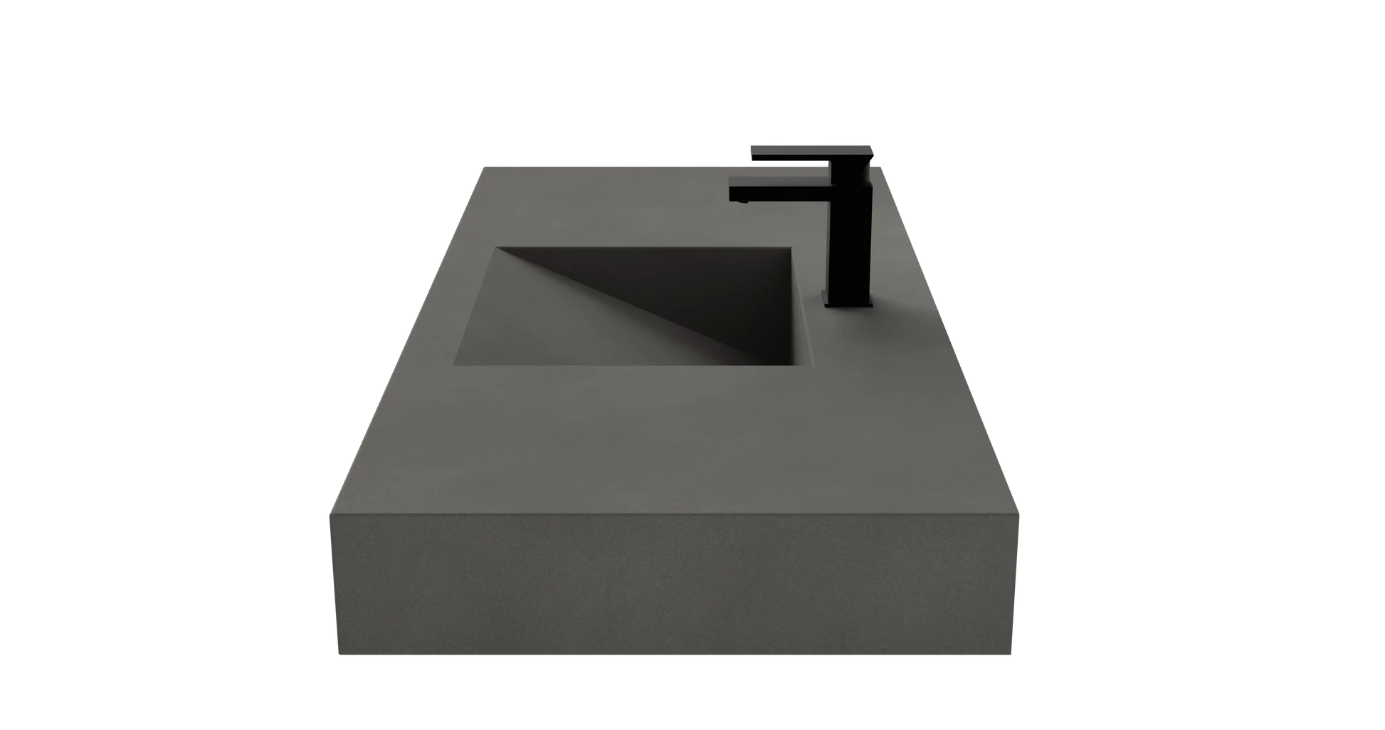48" Wall Hung Concrete Ramp Sink CustomCreteWerks