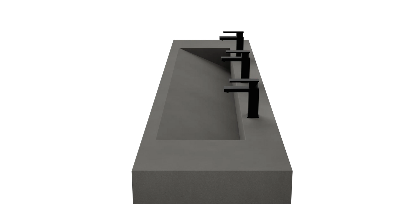 96" Wall Hung With 72" Concrete Ramp Sink CustomCreteWerks