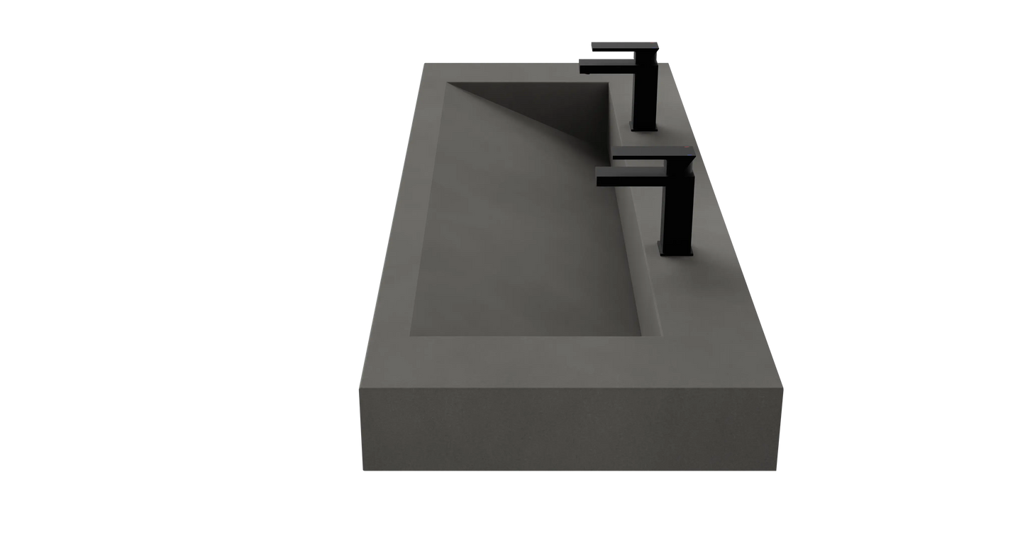 60" Wall Hung With 48" Concrete Ramp Sink CustomCreteWerks
