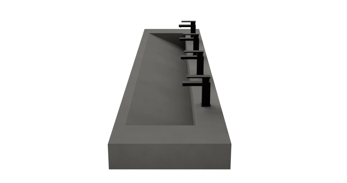 114" Wall Hung With 96" Concrete Ramp Sink CustomCreteWerks