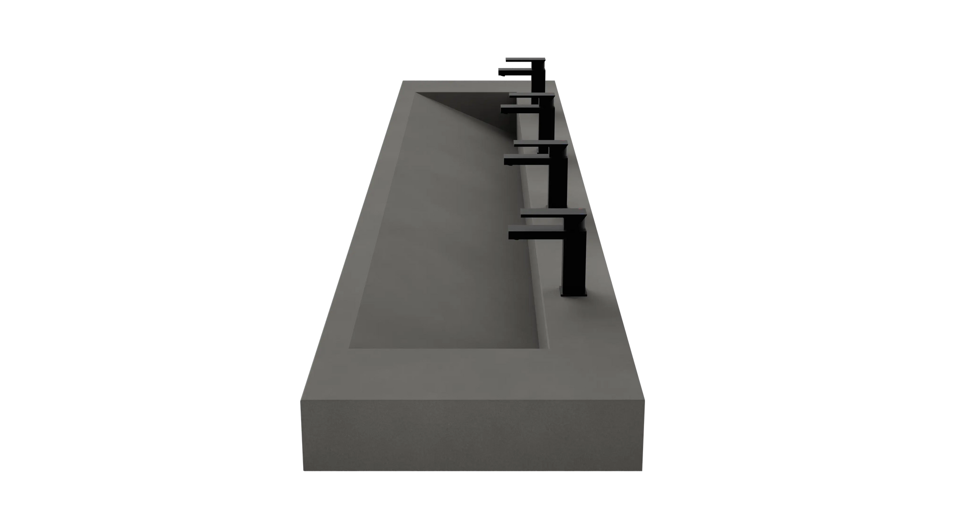 114" Wall Hung With 96" Concrete Ramp Sink CustomCreteWerks