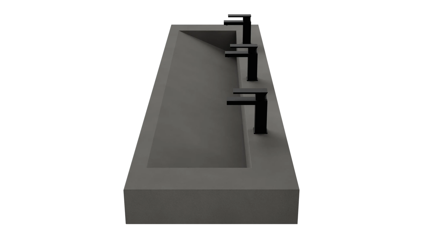 84" Wall Hung With 72" Concrete Ramp Sink CustomCreteWerks