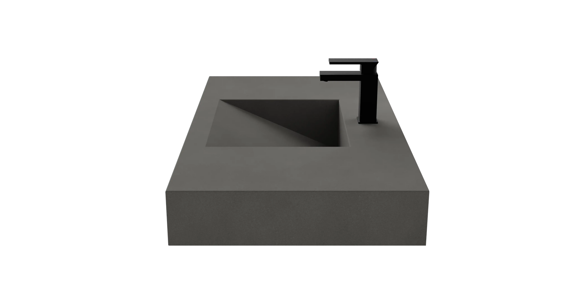 40" Wall Hung Concrete Ramp Sink CustomCreteWerks