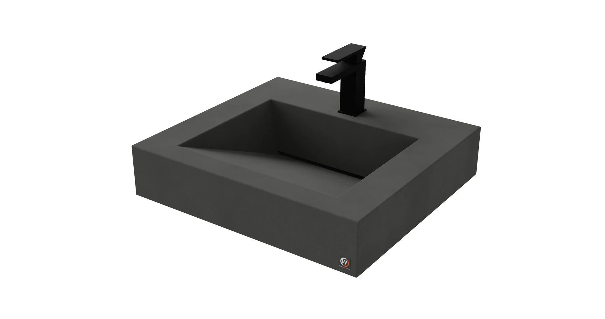 24" Wall Hung Concrete Ramp Sink CustomCreteWerks