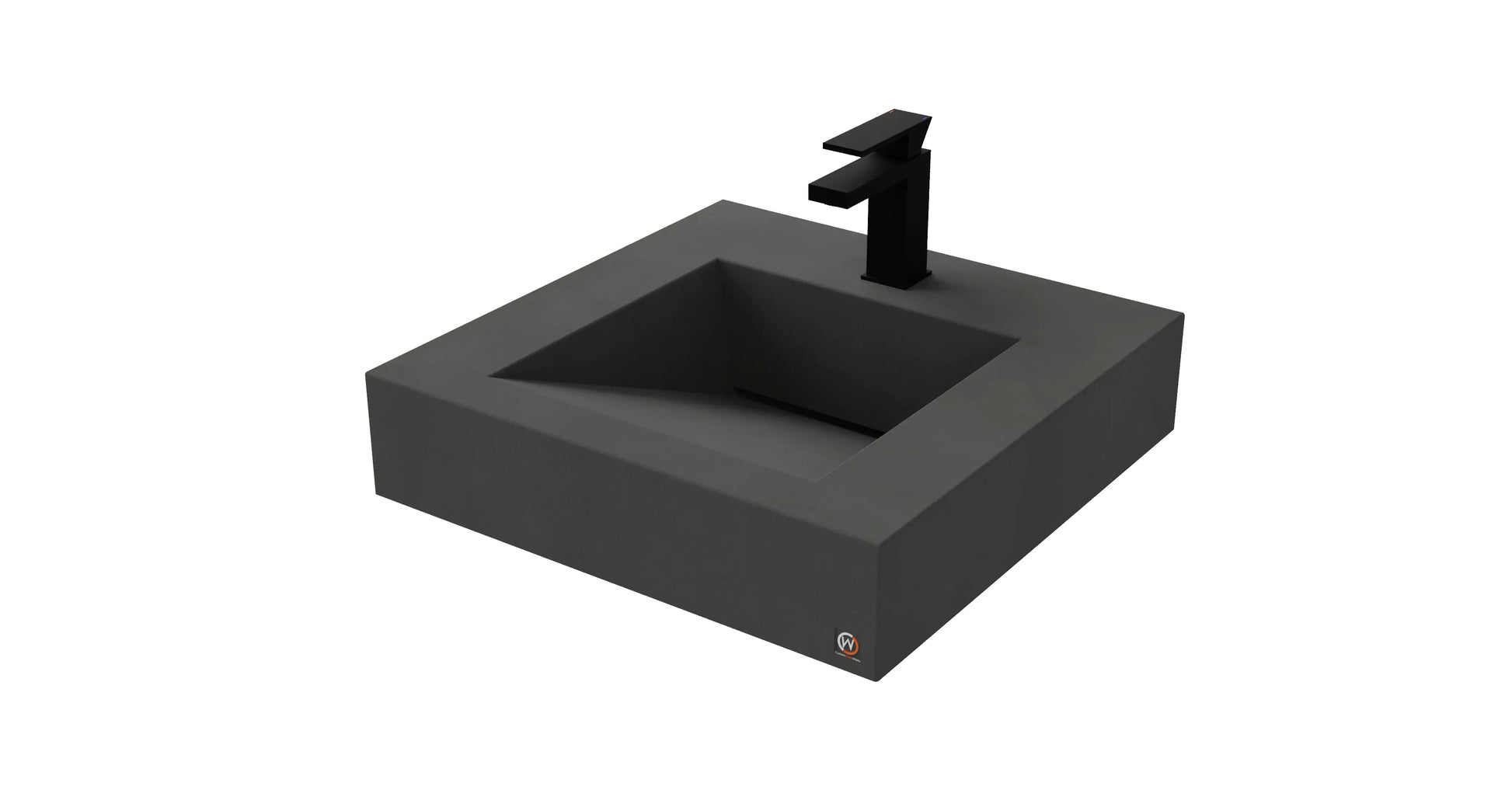 22" Wall Hung Concrete Ramp Sink CustomCreteWerks