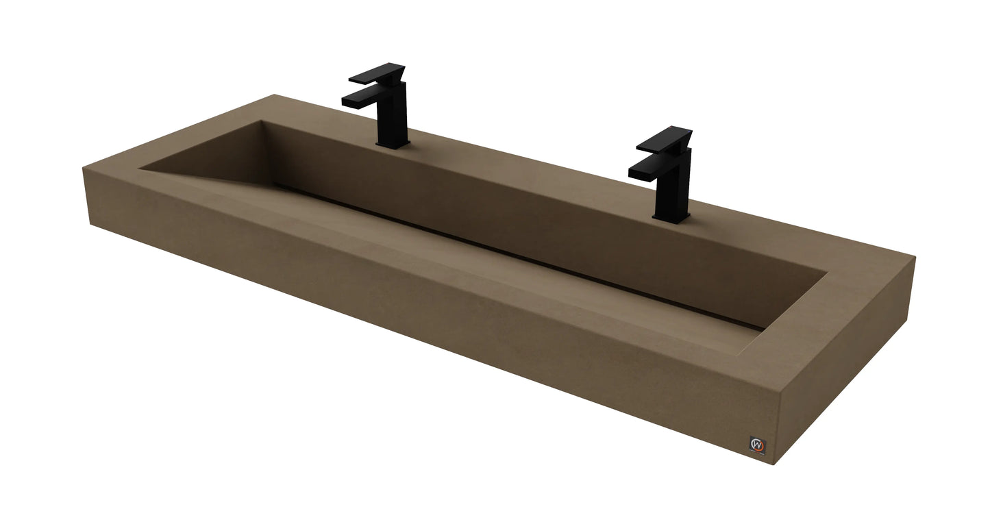 60" Wall Hung With 52" Concrete Ramp Sink CustomCreteWerks