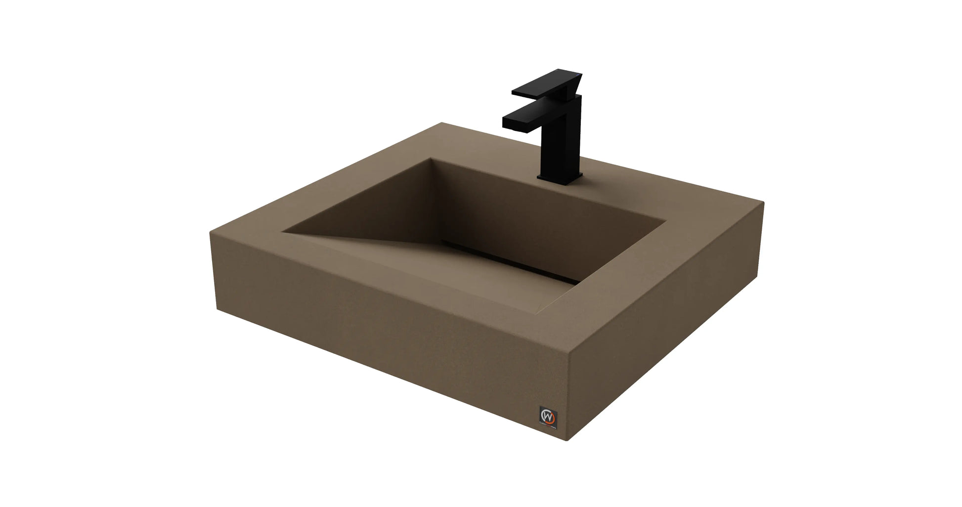 24" Wall Hung Concrete Ramp Sink CustomCreteWerks