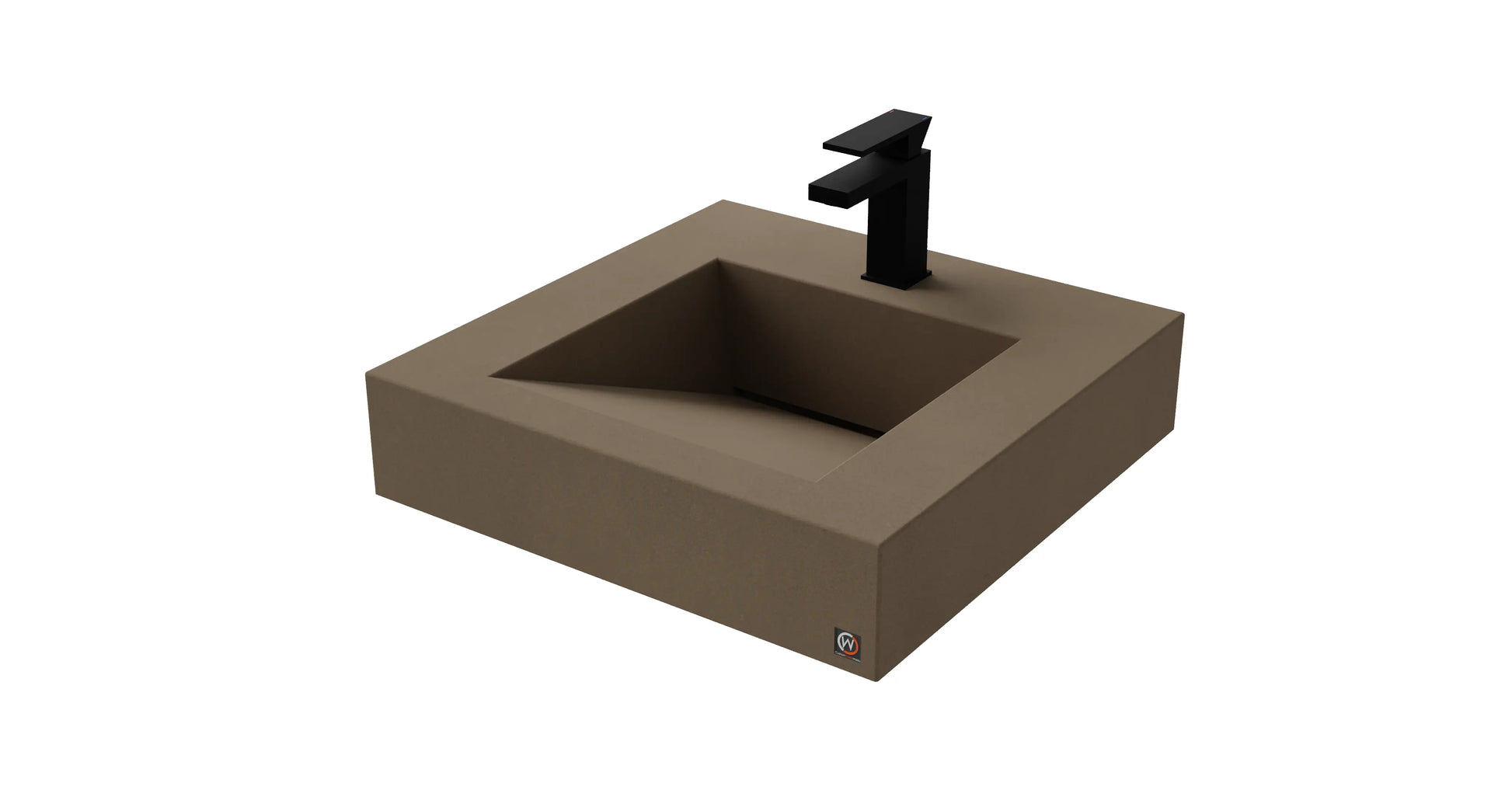 22" Wall Hung Concrete Ramp Sink CustomCreteWerks