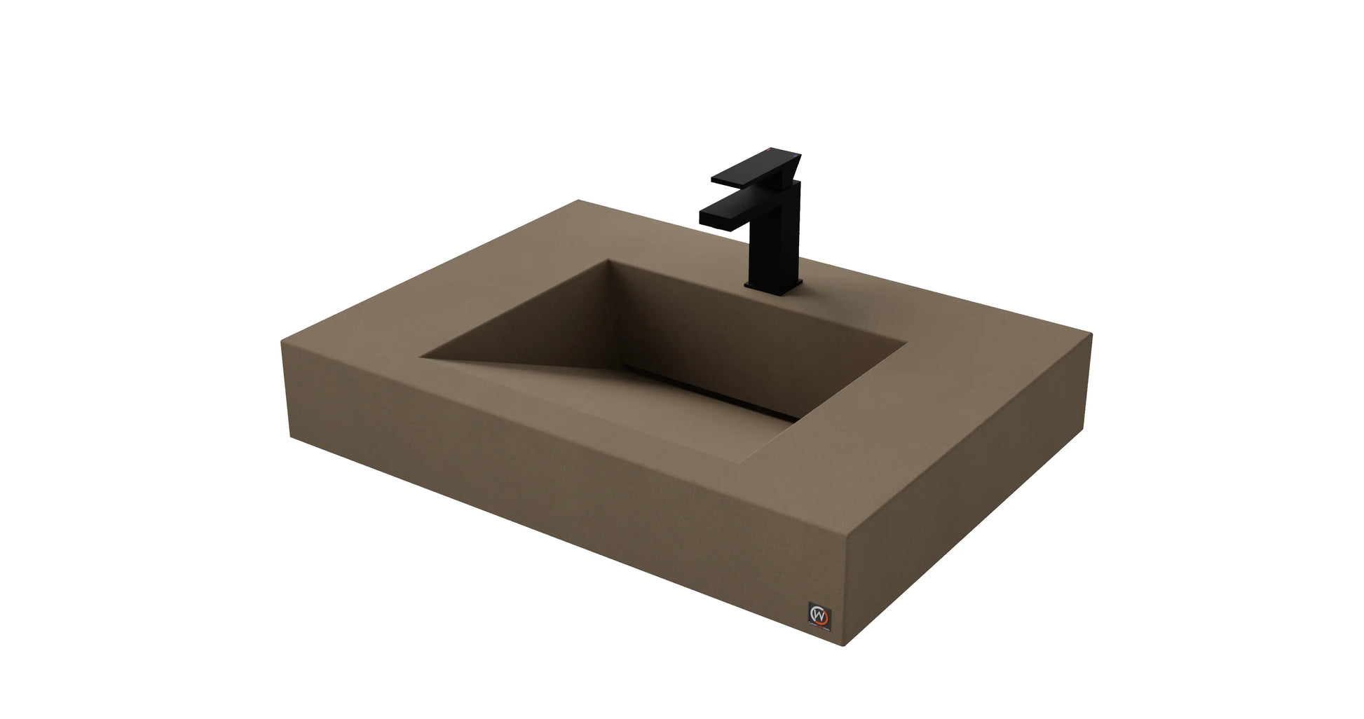 30" Wall Hung Concrete Ramp Sink CustomCreteWerks