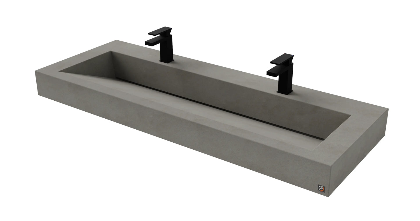 60" Wall Hung With 52" Concrete Ramp Sink CustomCreteWerks