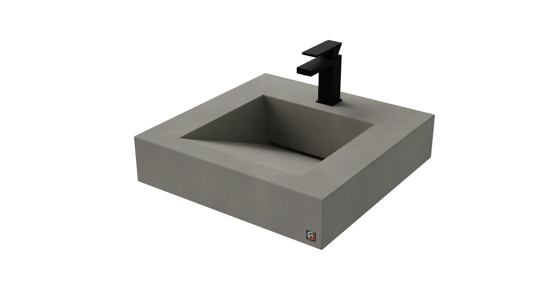 22" Wall Hung Concrete Ramp Sink CustomCreteWerks