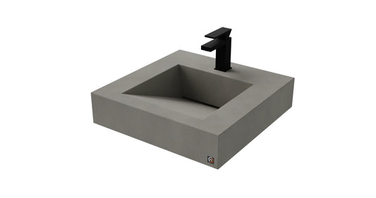 22" Wall Hung Concrete Ramp Sink CustomCreteWerks