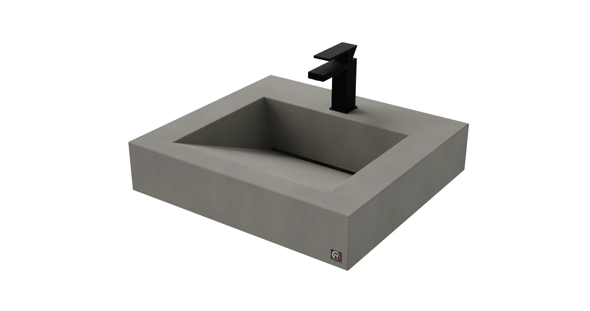 24" Wall Hung Concrete Ramp Sink CustomCreteWerks