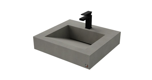 24" Wall Hung Concrete Ramp Sink CustomCreteWerks