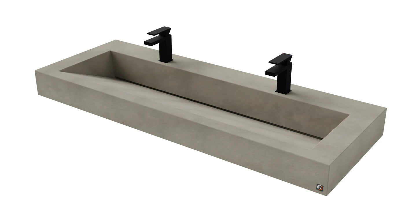 60" Wall Hung With 52" Concrete Ramp Sink CustomCreteWerks
