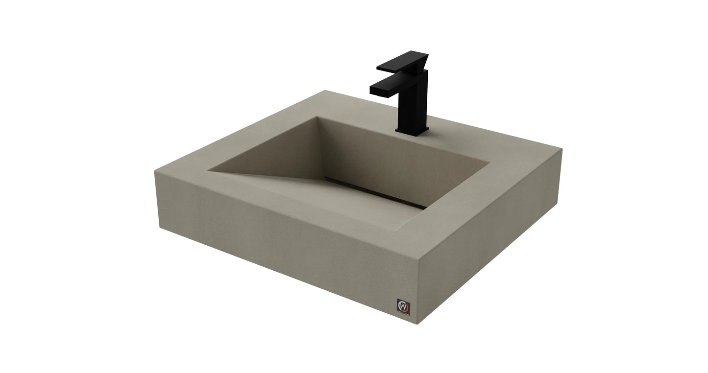 24" Wall Hung Concrete Ramp Sink CustomCreteWerks