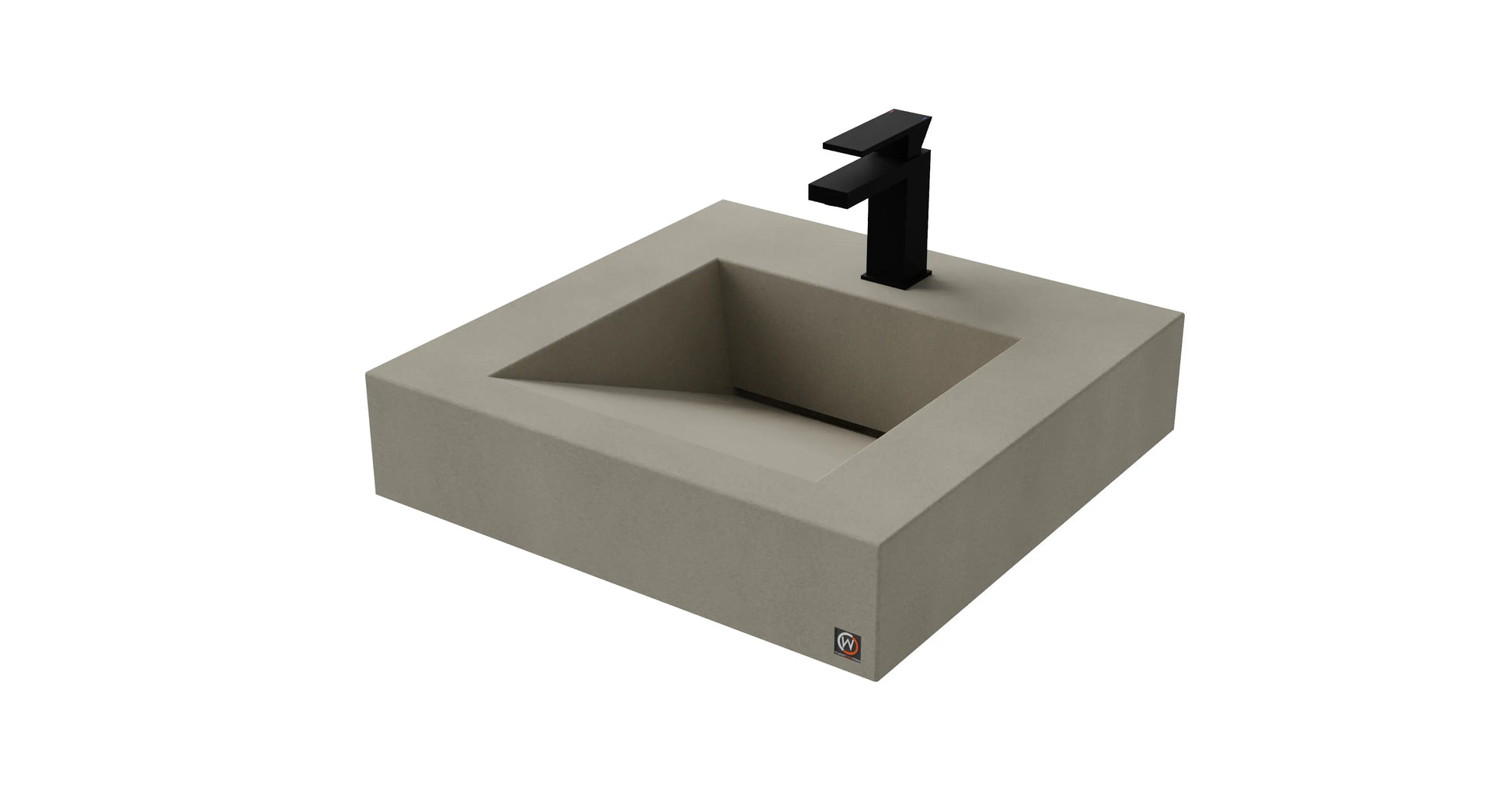 22" Wall Hung Concrete Ramp Sink CustomCreteWerks